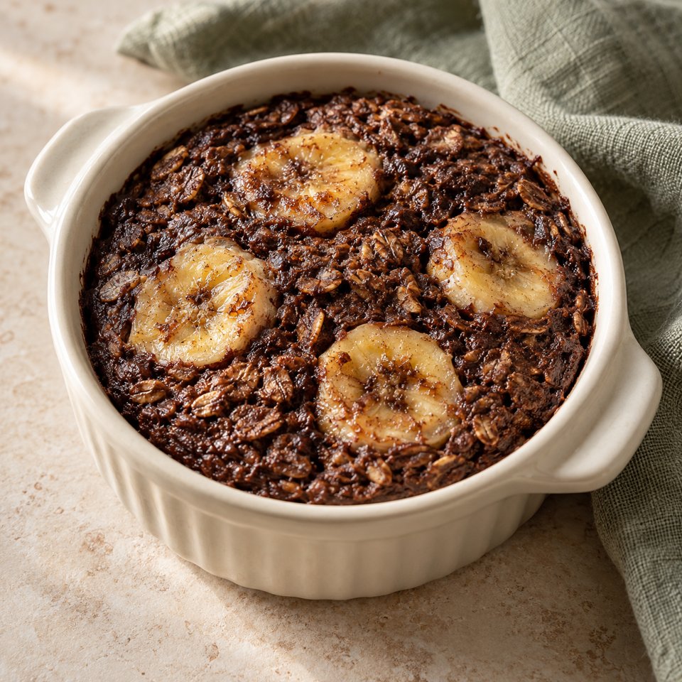 Bananen-Schoko-Baked-Oats – KI Illustration