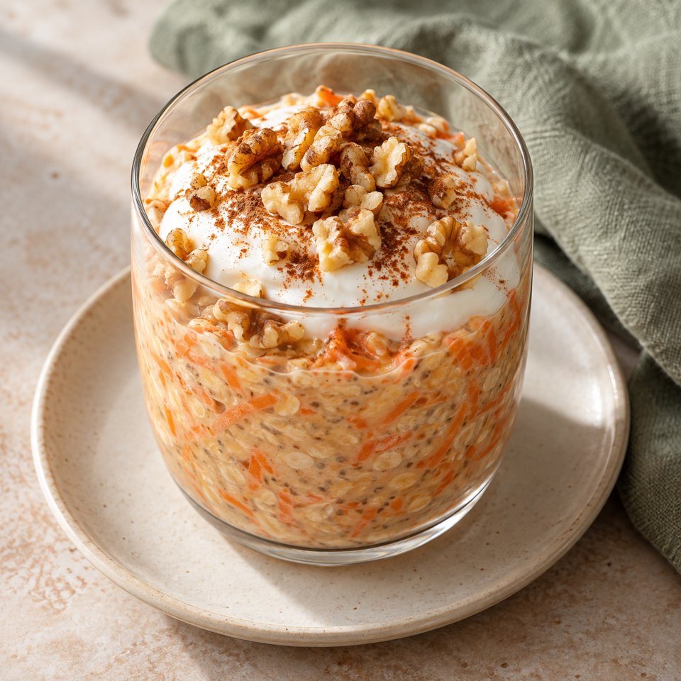 Carrot-Cake-Oats mit Skyr – KI Illustration