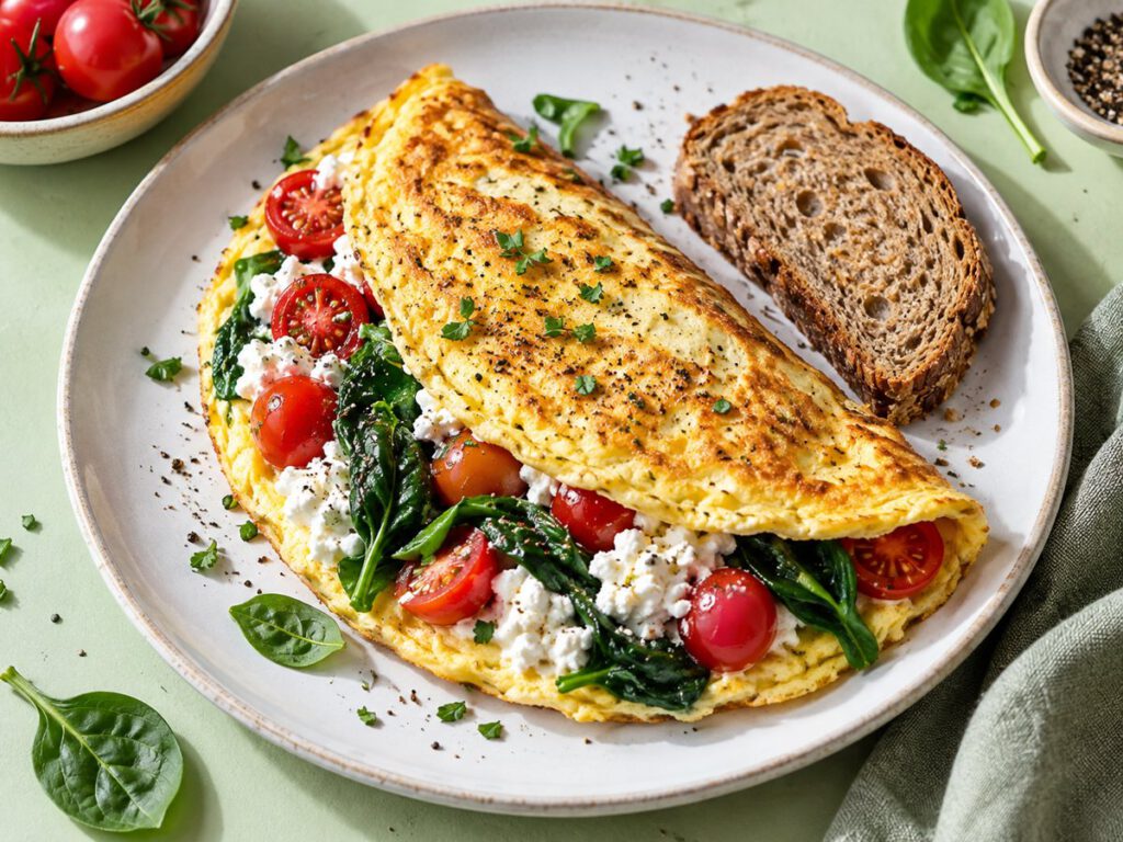 Cottage Cheese Omelett – KI Illustration