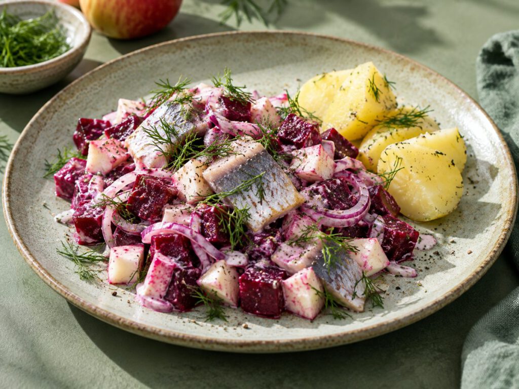 Rote Bete Matjes Salat – KI Illustration