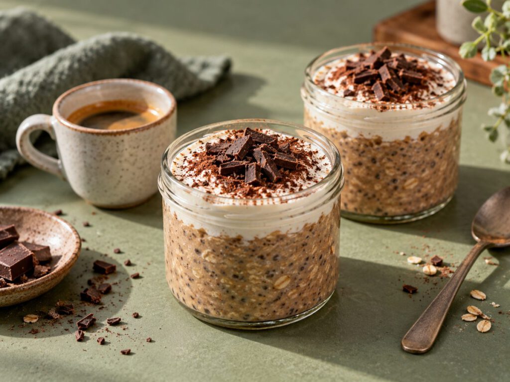 Espresso Overnight Oats – KI Illustration