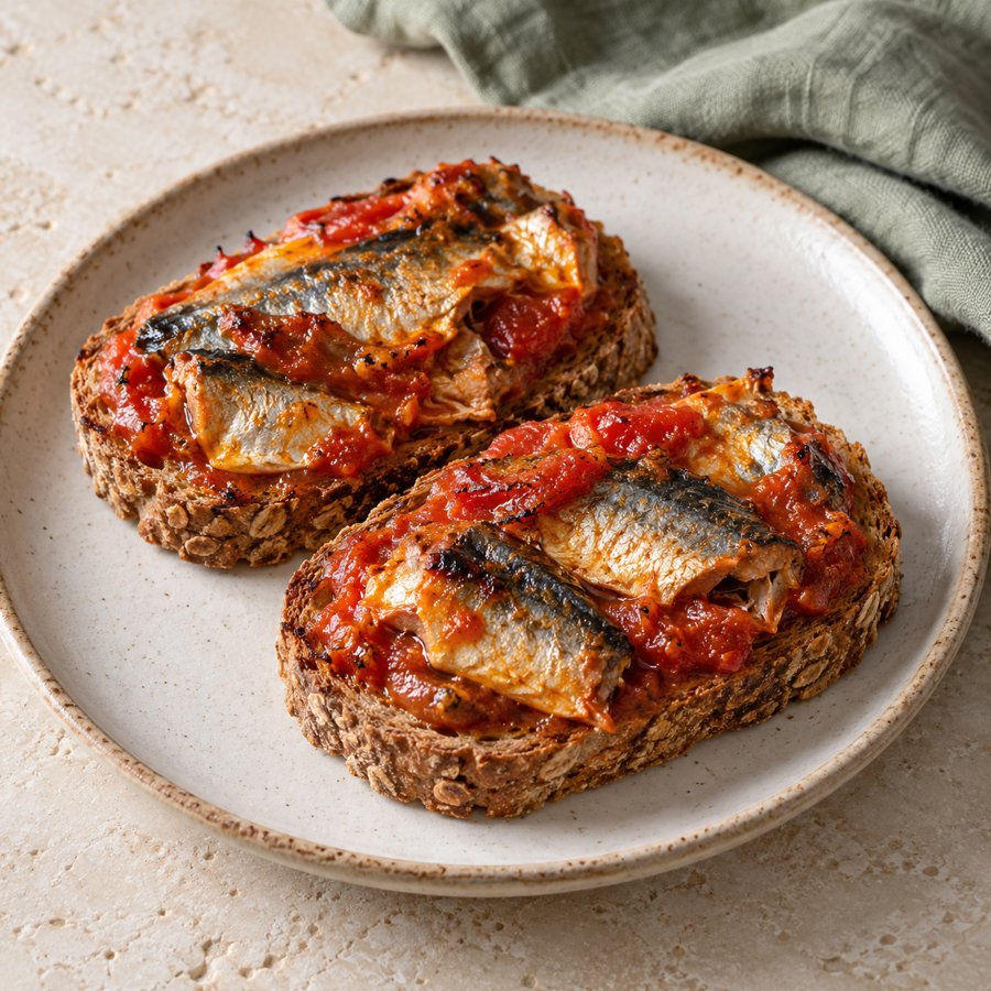 Sardinen-Toast aus dem Airfryer – KI Illustration